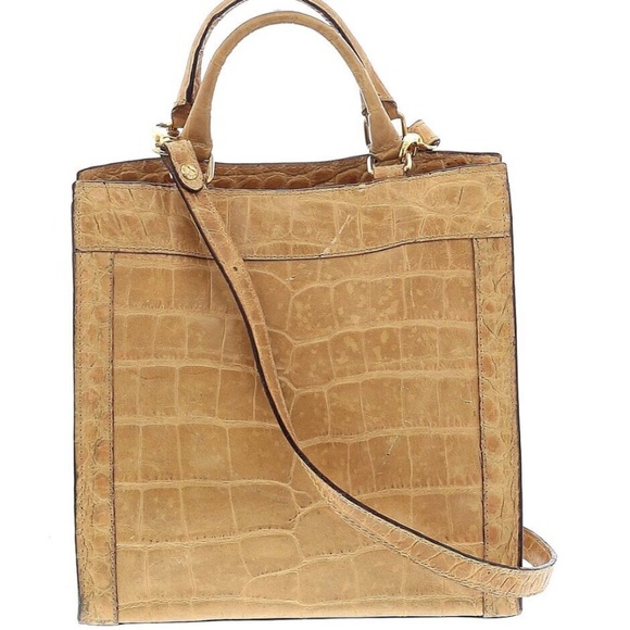 Vintage Embossed Leather Tan Dooney & Bourke‎ Mini Satchel w/ Detachable Strap - Picture 2 of 2